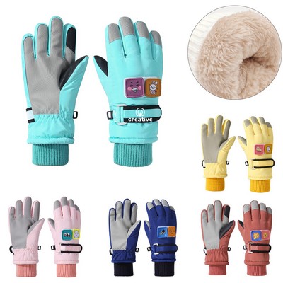 Kids Waterproof Winter Ski Gloves