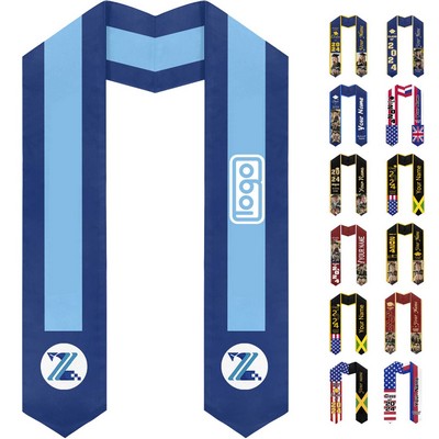 37" Custom Wearproof Graduation Stole Sash w/ Name & Photo
