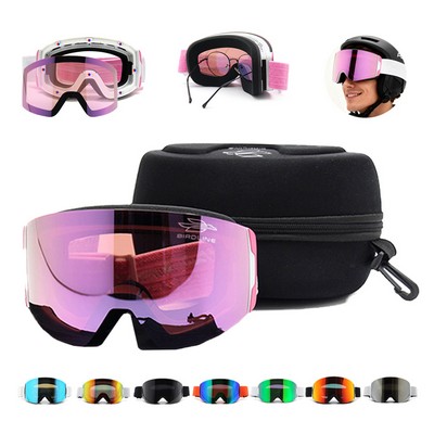 Magnetic UV400 Anti-Fog Ski Goggles