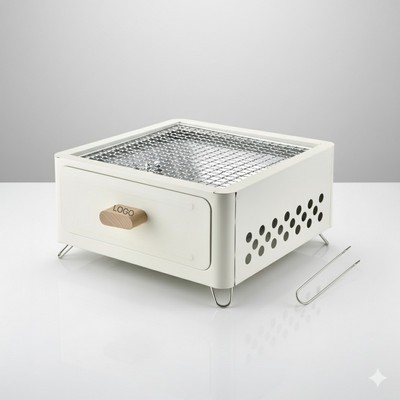 Square Charcoal Grill Portable Outdoor Barbecue Stove Camping Garden BBQ Rack