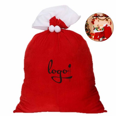 Red Plush Santa Bag