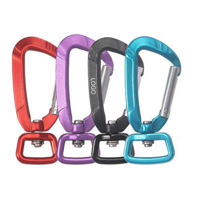 High Strength Aluminum Alloy D Carabiner Clip with Swivel Ring Pet Leash Outdoor Gear
