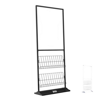 Floor Standing Brochure Display Rack Metal