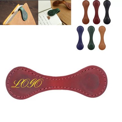 PU Leather Magnetic Book Clip Vintage Page Holder Bookmark