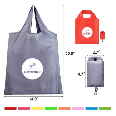 Compact Nylon Grocery Tote with Pouch