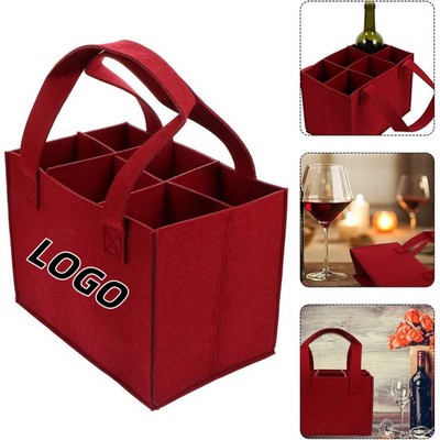 Anti-Collision Eco-Friendly Portable Divider Felt Wine Tote Bag