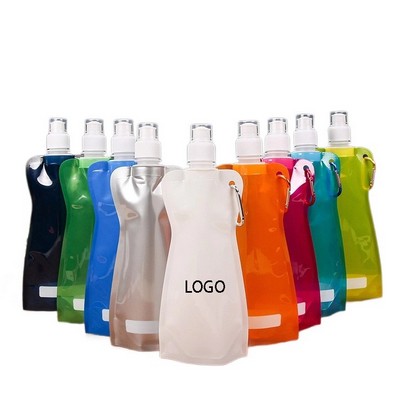 PE Stand-Up Liquid Spout Pouch W/ Carabiner-16oz