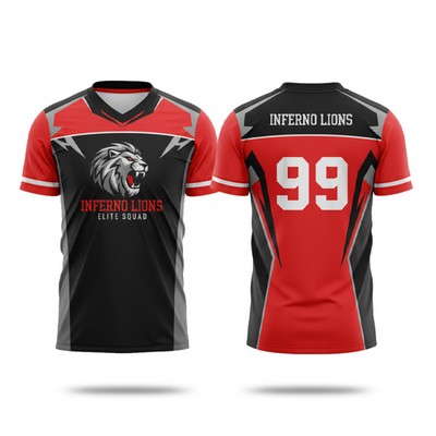 Lightweight Sublimation Football Fanwear Jersey - Interlock with Mesh Siding