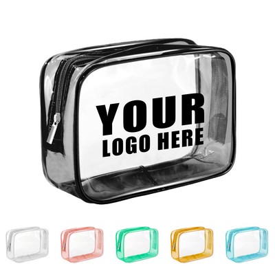 Waterproof PVC Clear Makeup Bag w/ Zipper