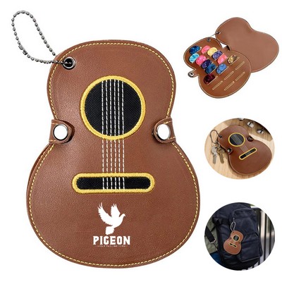 Portable PU Leather Guitar Picks Holder