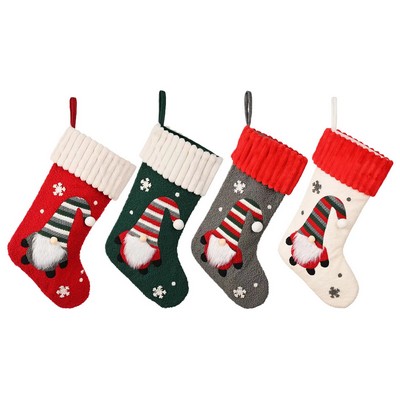 Elf Stocking Sack with Jingle Bell and Striped Cuff
