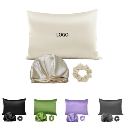 Silk Pillow Case and Hair Dry and Scrunchie Set