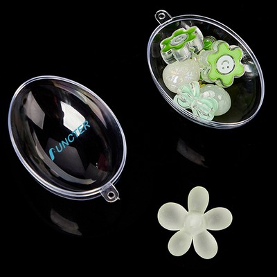 3.15" Egg Shaped Acrylic Fillable Ornaments DIY Christmas Ball