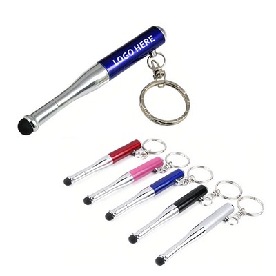 Baseball Bat LED Stylus Keychain