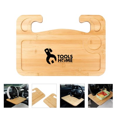 Bamboo Steering Wheel Travel Tray