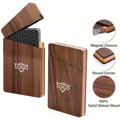 Walnut Business Card Storage Box
