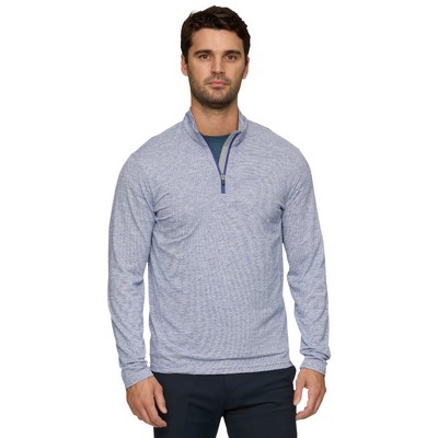 Flag & Anthem Men's Journey Johnston SpaceDye 1/4 Zip Performance Stripped Mock Neck