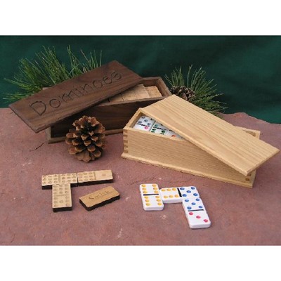 Hardwood Game Dominoes Set