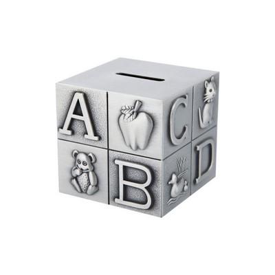 Metal Cube Shape Baby Bank