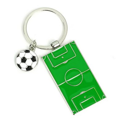 Mini Soccer Field Metal Keychain