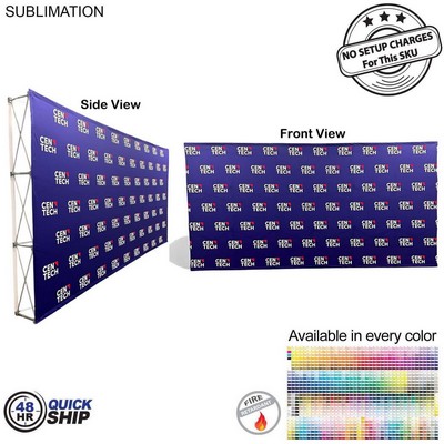 48Hr Quick Ship - 15' Straight Wall Full Height Tension Fabric Pop-up Display Kit