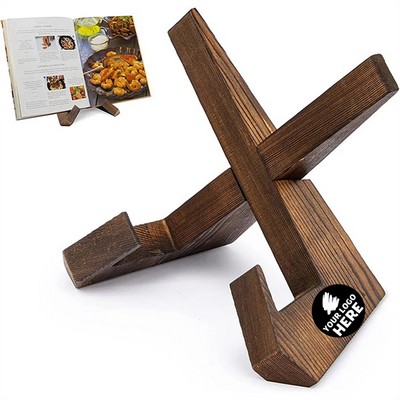 Laser-Engraved Solid Wood Cookbook Stand
