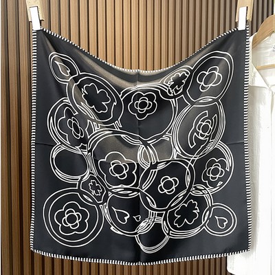 Custom 26.8" x 26.8" 100% Silk Hair Wrap Mulberry Twill Silk Scarf