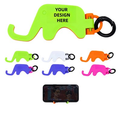 Custom-made Elephant-shaped Mini Phone Stand Keychain