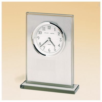 Glass Clock, Brushed Aluminum Panel, Dial - CLK59