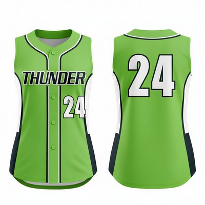 Women's Sublimated Full Button Softball Jersey 160 GSM