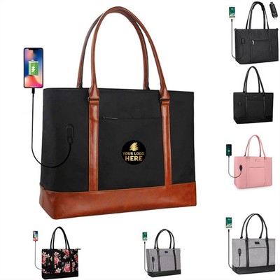 Stylish USB Laptop Tote for Teachers