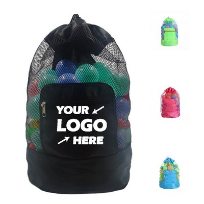 Drawstring Mesh Beach Tote Storage Bag