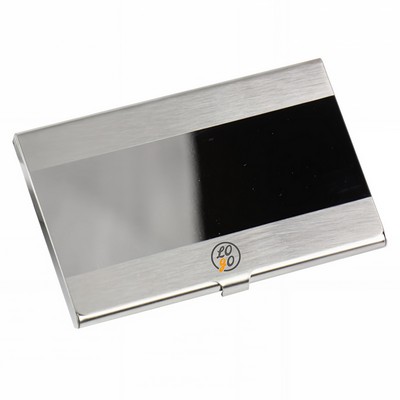 4" Portable Horizontal Opening Professional Stainless Steel Business Card Case