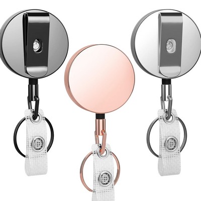 Buckle Badge Reel With Key Ring