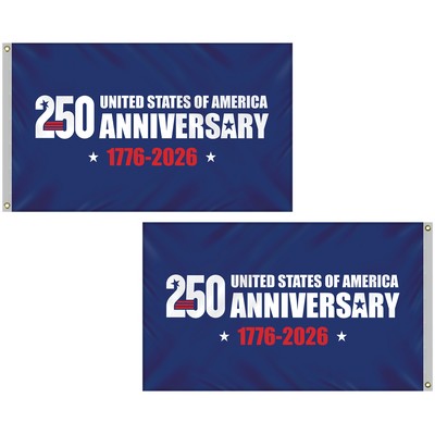 3' x 5' Double Sided Blue America 250 Anniversary Flag