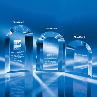 Double Arch Crystal Award 5"H