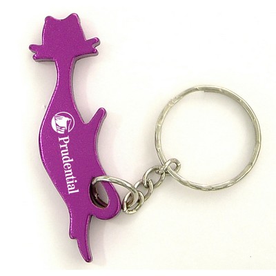 Cat Shape Bottle Opener w/Key Chain