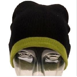 Rib Knit Hat w/ Contrast Edge