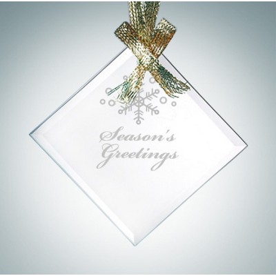 Beveled Square Diamond Jade Glass Ornament