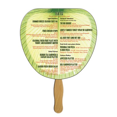 Palm Leaf Hand Fan 9"