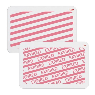 Adhesive Back Parts for Two-Piece Expiring Badges, "Expiring" Design