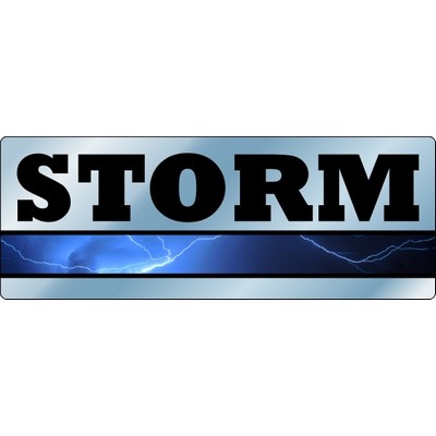 8" X 3" Kwik-Ship Chrome Polyester Digital Print Round Corner Decal w/Back Adhesive