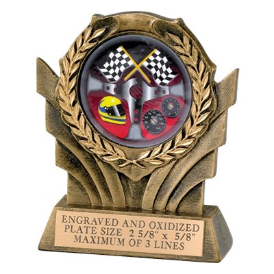 4 ¼" Resin Wreath Trophy w/Engraving Plate & 2" Insert