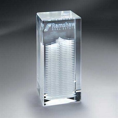 3D Etched Crystal Tower (Small)