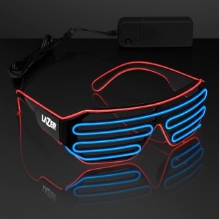 Red & Blue EL Wire Light Shades - BLANK