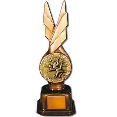 Stock Phoenix 9" Trophy with 2" Wrestling and Engraving Plate
