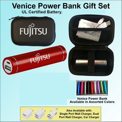 Venice Power Bank Gift Set in Zipper Wallet 1800 mAh No Extra Tariff