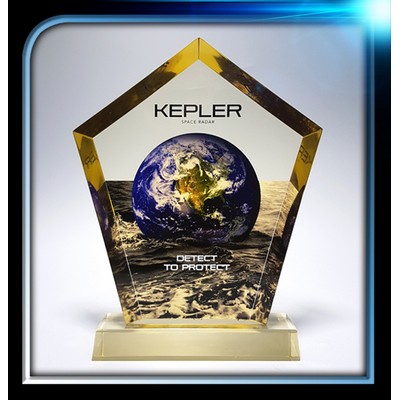 Executive Series Gold Pentagon Award w/Base (7"x8"x3/4")