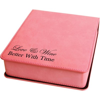 Pink Leatherette 3-Piece Wine Tool Set