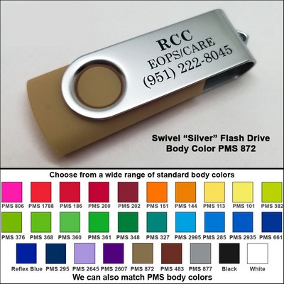 Swivel Flash Drive - 256 MB Memory - Body PMS 872